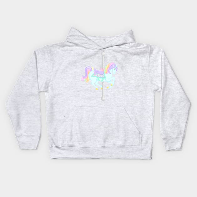 Carousel Unicorn Kids Hoodie by Luna-Cooper